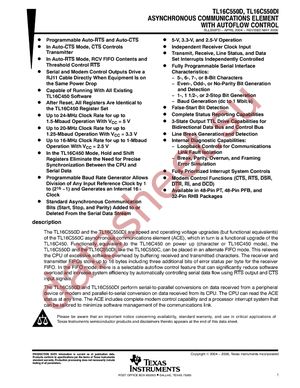 TL16C550DIRHBG4 datasheet  